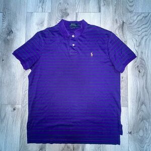Polo Ralph Lauren‎ Shirt Mens Small Purple Pima Soft Touch Striped Golf F20